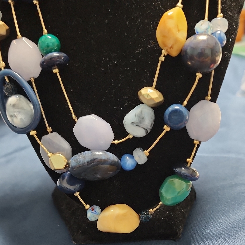 #19 Elegant Multicolor And Multi Strands Beaded N… - image 2